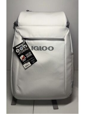 Igloo Marine 20" 9qt Backpack Cooler - White: Polyester PEVA Liner Adjustable